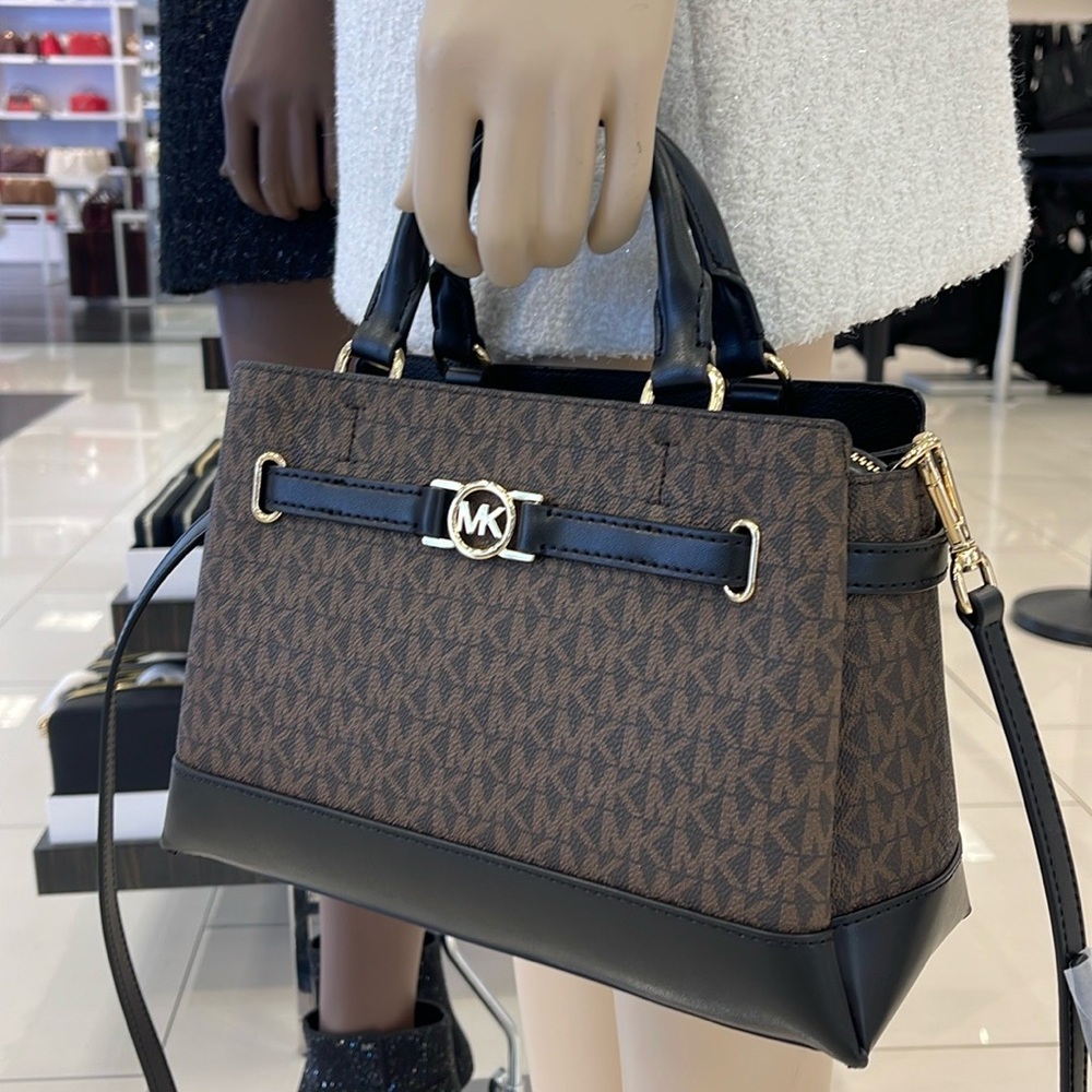 Michael Kors Reed Small Belted Logo Satchel Crossbody Center Zip Bag Purse 
NWT - Picture 14 of 16